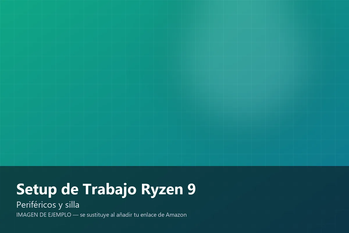 Vista 3 de Setup de Trabajo Ryzen 9 · 4K Ultrawide · Escritorio Elevable